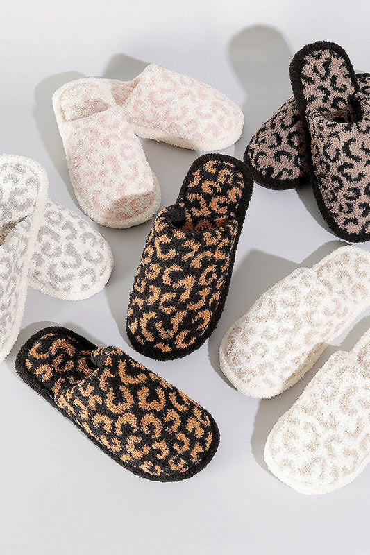 Winter Luxury Soft Leopard Pattern Slipper